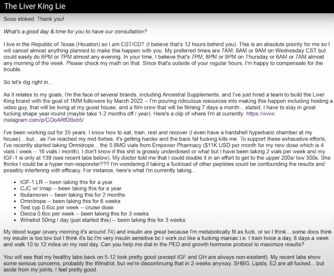 Liver King email